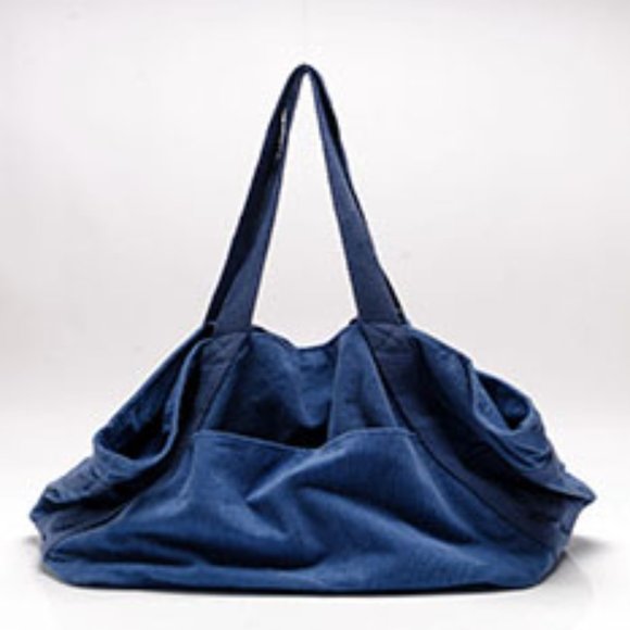 FREE PEOPLE Mega Cord Tote / Denim Blues - Picture 4 of 6